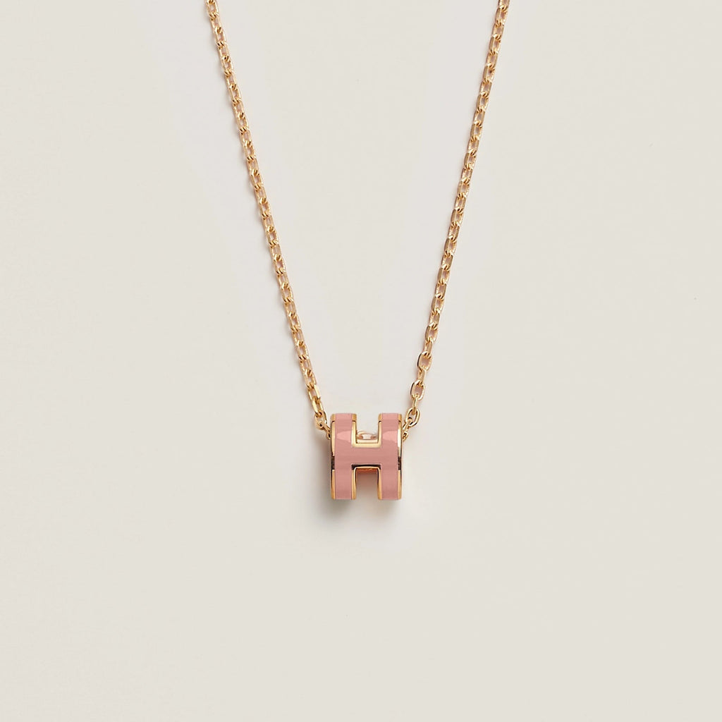 HERMES Gold Pop H Necklace Metal(Mini/Many)