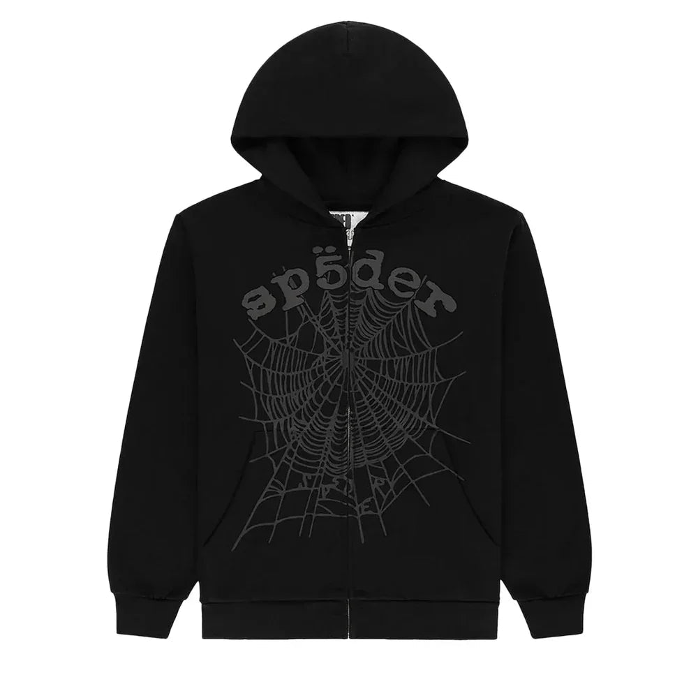 Sp5der OG Web V2 Phantom Zip Up Black