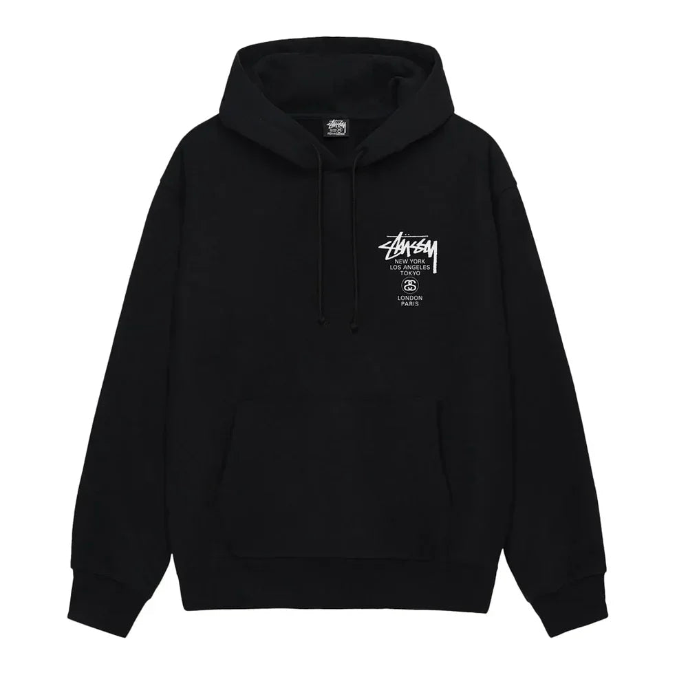 Stussy World Tour Hoodie Black
